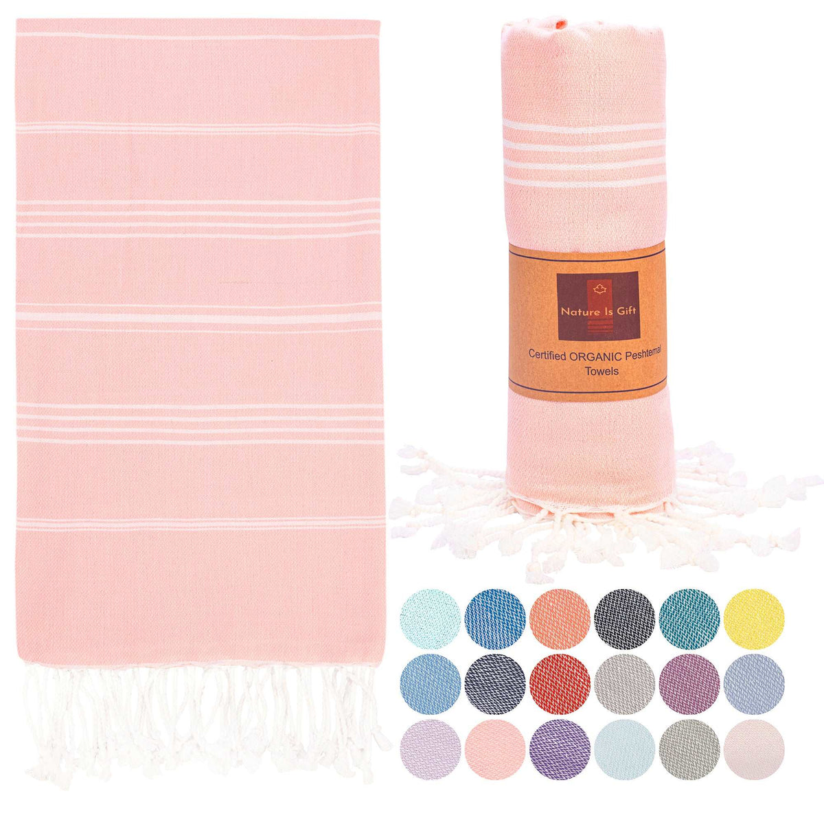Peshtemal Bath | Beach Towels-WholeSale Towels-Pack of 5 Towels Pink