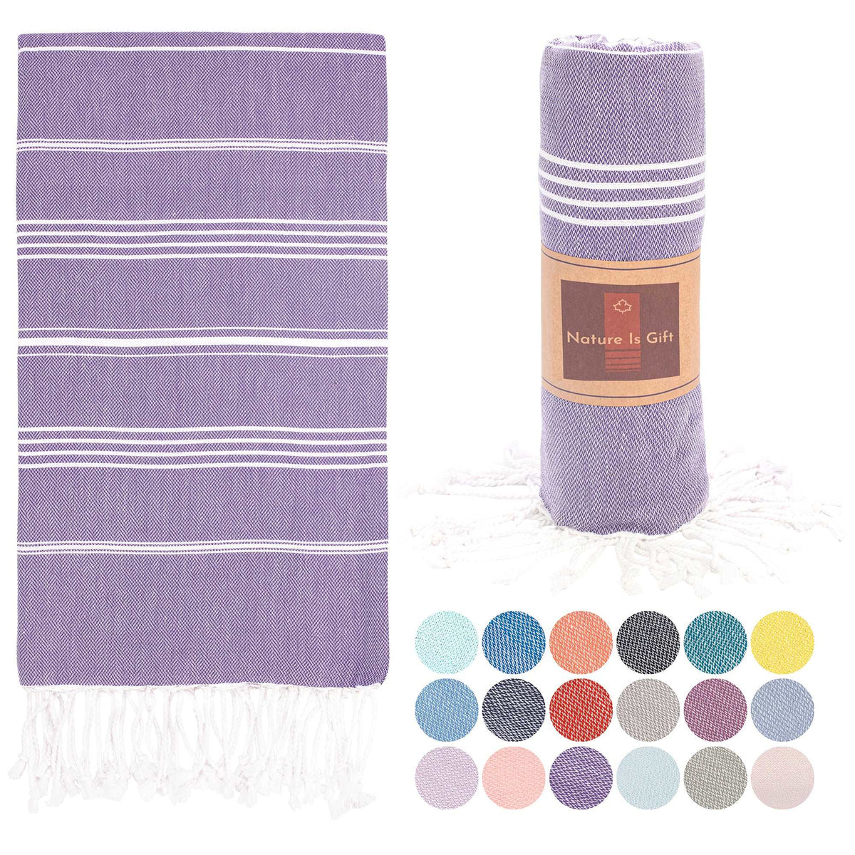 Peshtemal Bath | Beach Towels-WholeSale Towels-Pack of 5 Towels Purple
