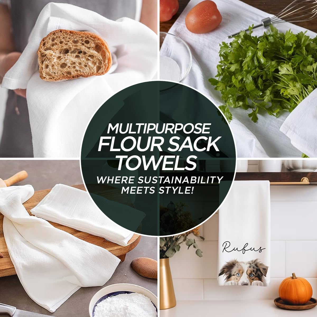 Organic Flour Sack Towels( Certified Organic And OEKO-TEX Certified)