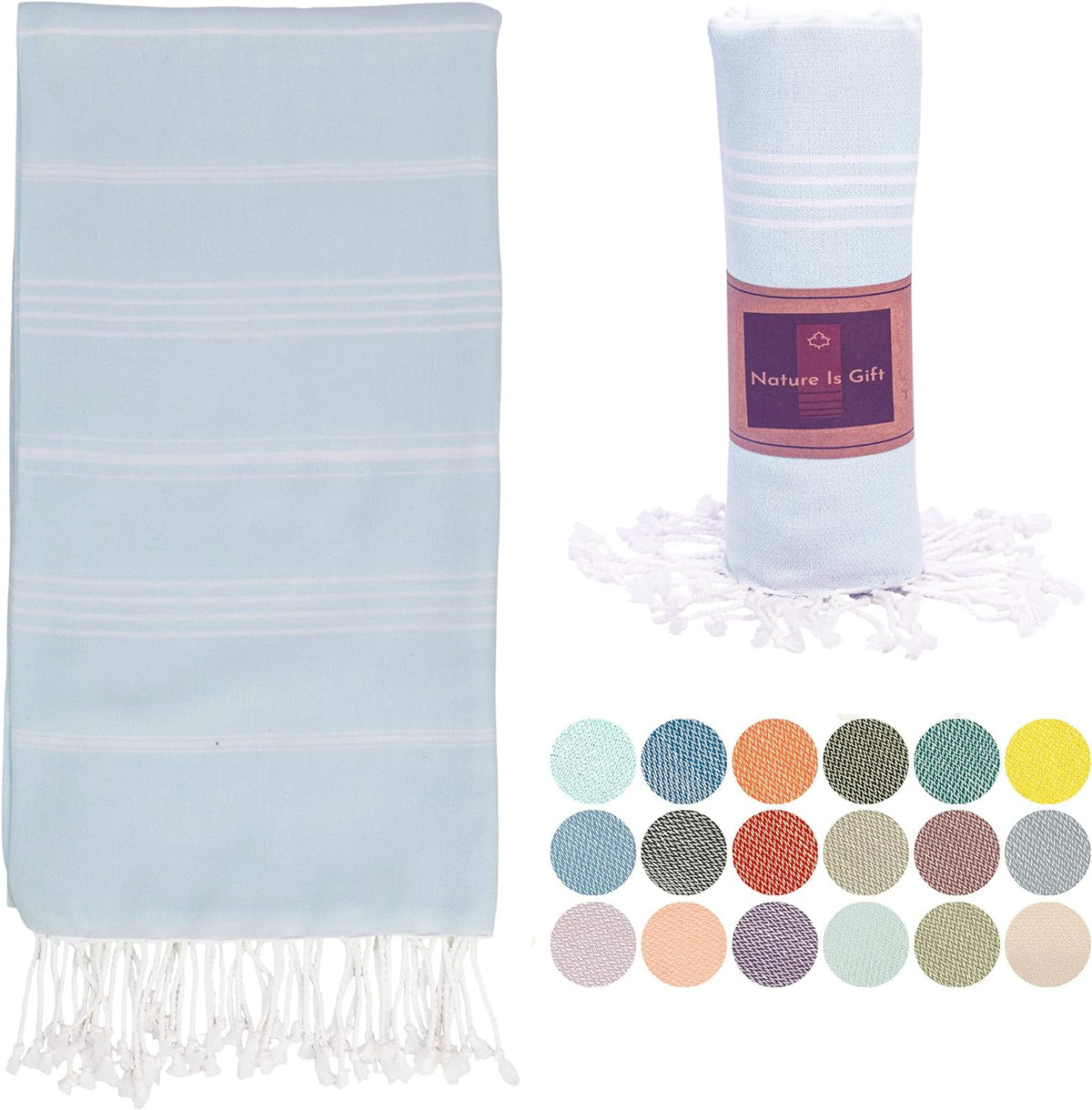 Turkish Beach Towel Baby Blue