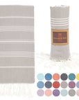 Peshtemal Bath | Beach Towels-WholeSale Towels-Pack of 5 Towels Silver Grey